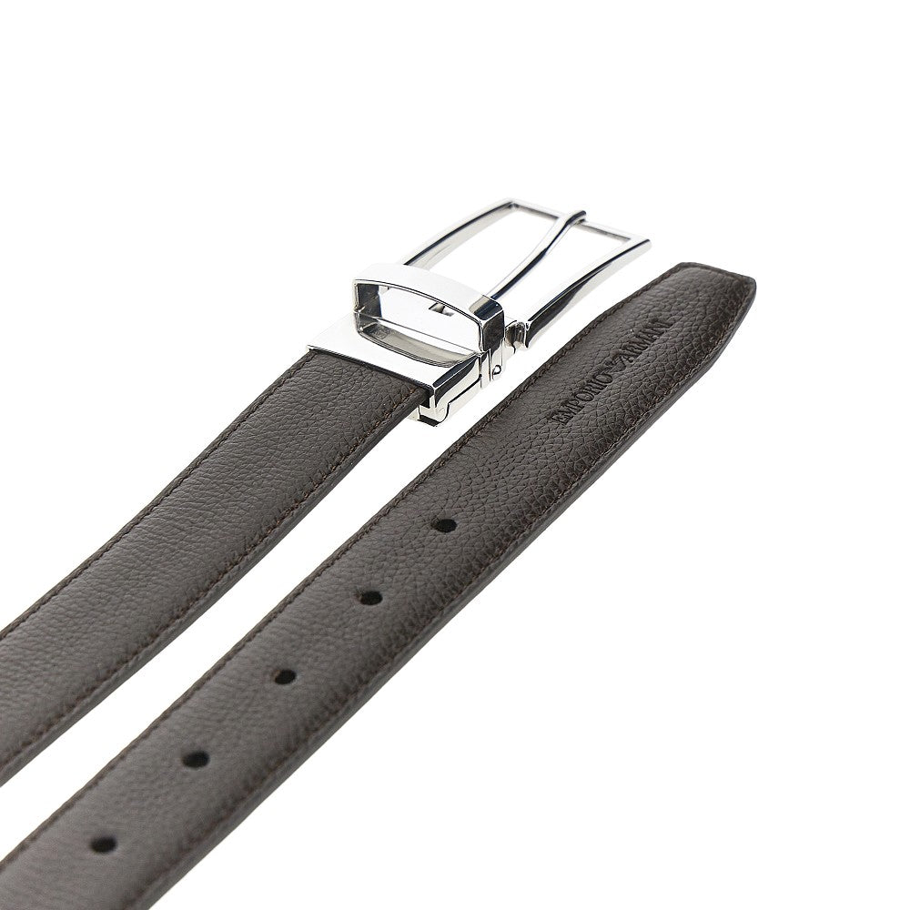 Leather reversible belt