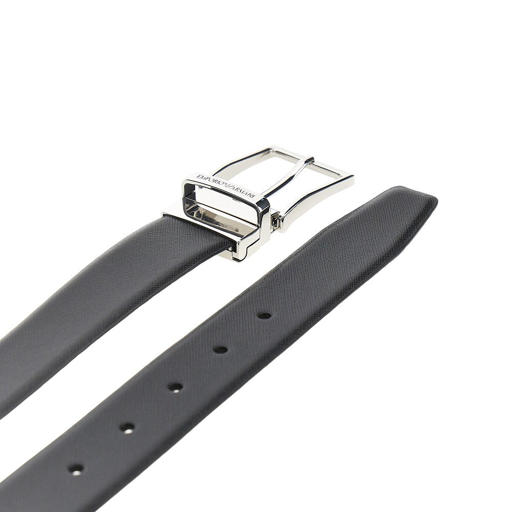 Leather reversible belt