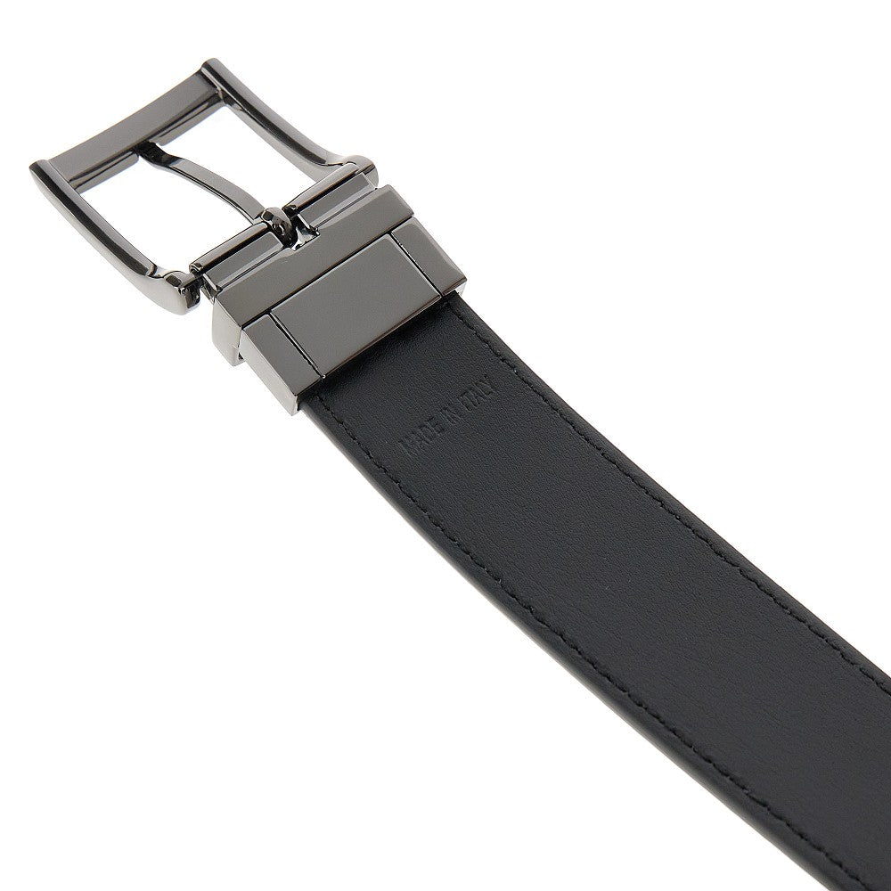 Leather reversible belt