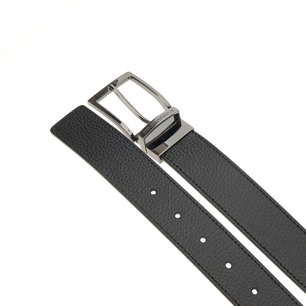 Grained leather belt