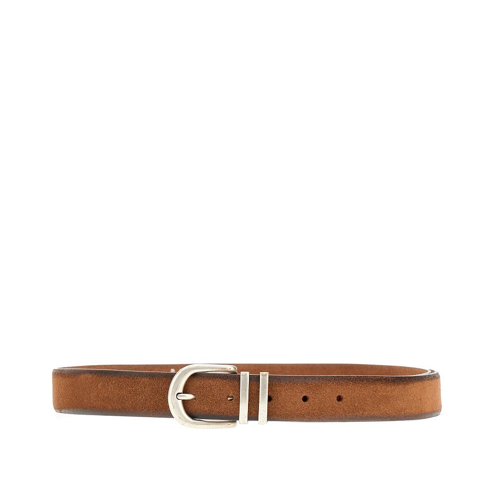 Vintage look suede leather belt