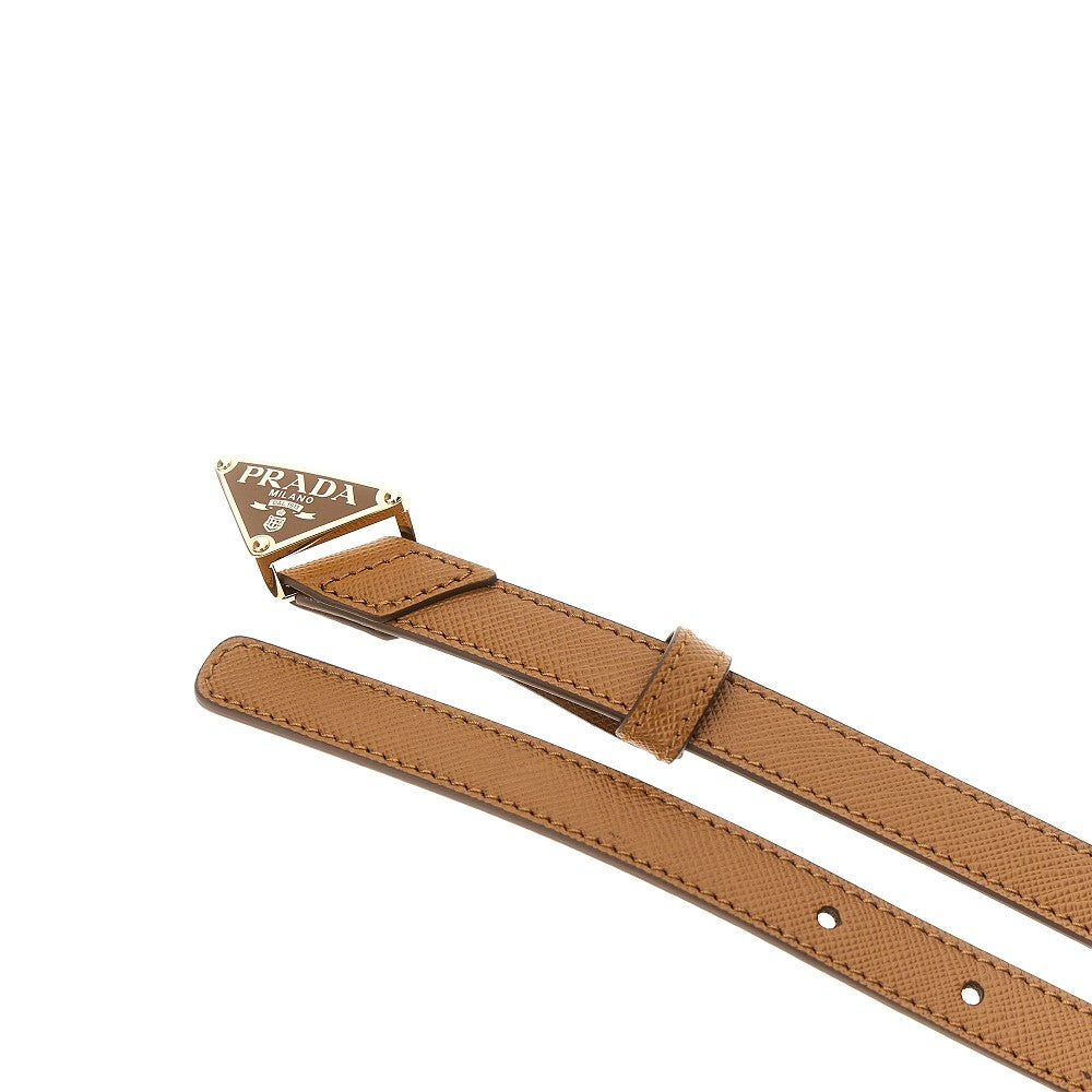 Cintura sottile in pelle Saffiano