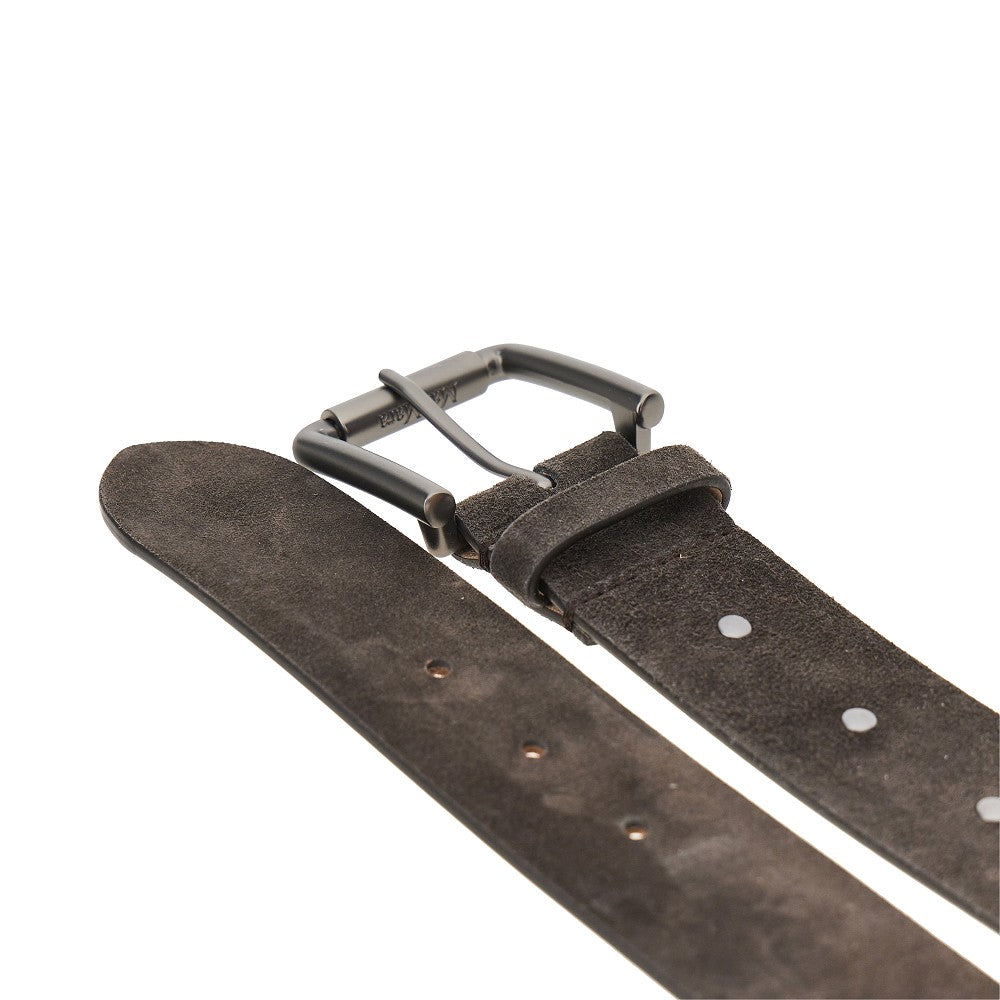 Cintura in suede con doppia fibbia