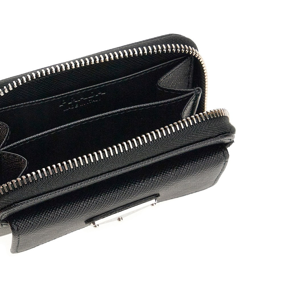 Saffiano leather cardholder pouch with strap