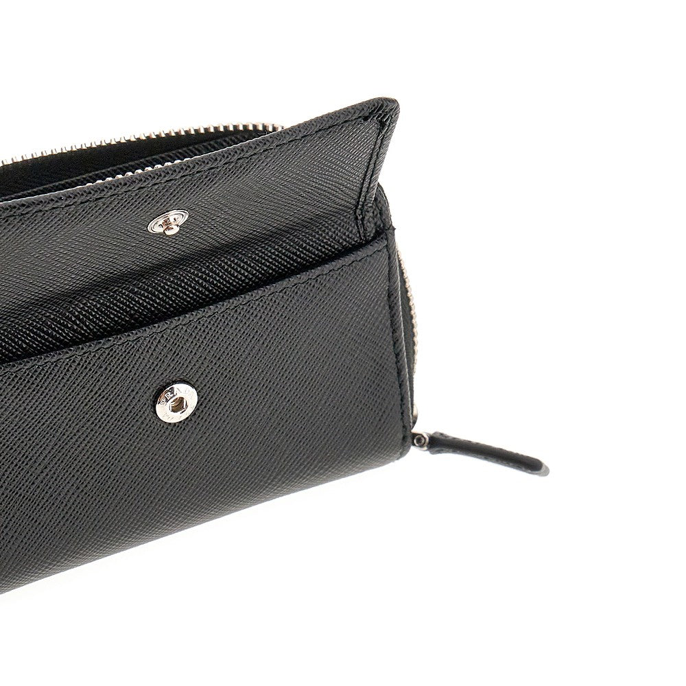 Saffiano leather cardholder pouch with strap
