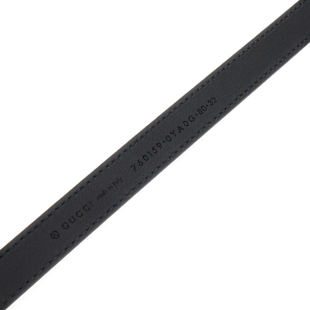 Leather slim belt with Interlocking GG buckle