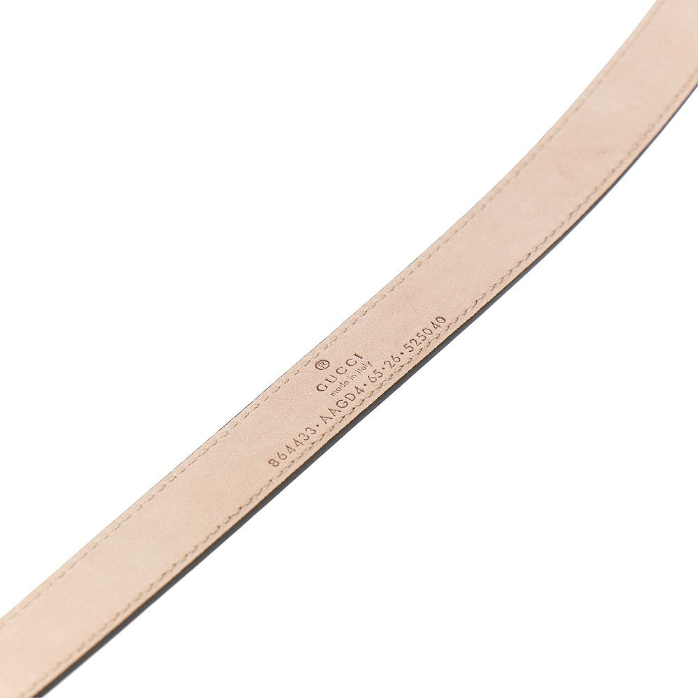 Smooth leather belt with Double G buckle
