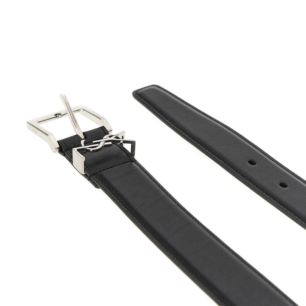 Leather belt with Cassandre logo