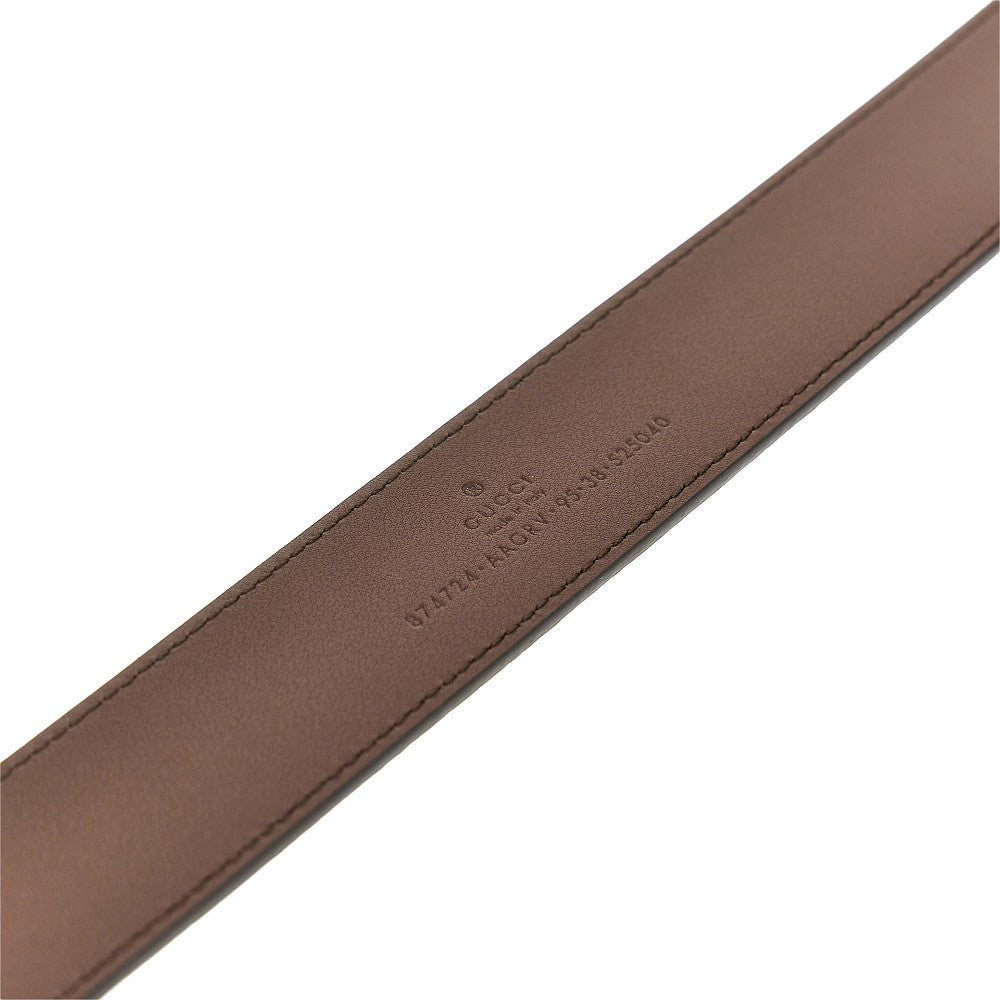 Leather belt with Double G buckle
