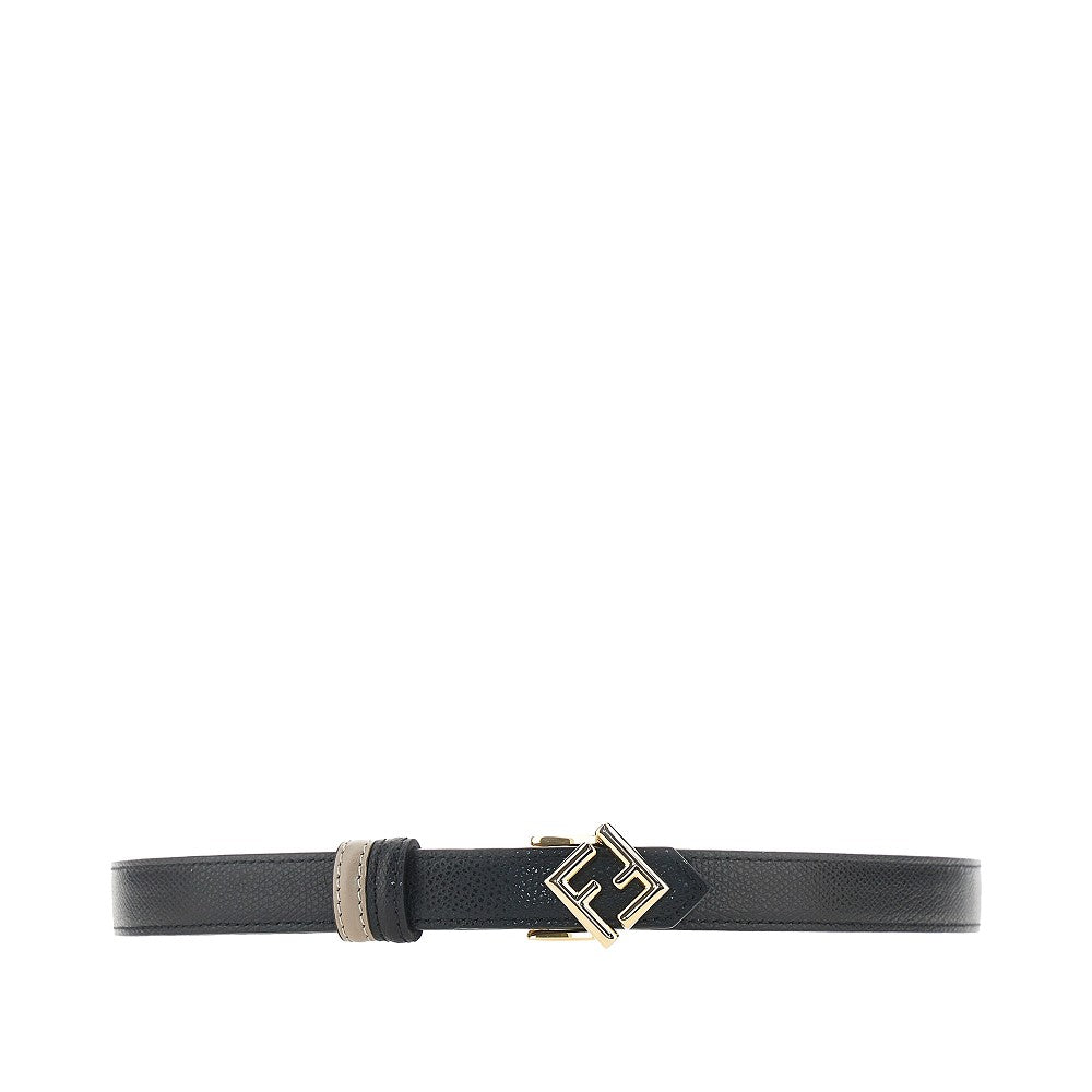 Leather reversible belt