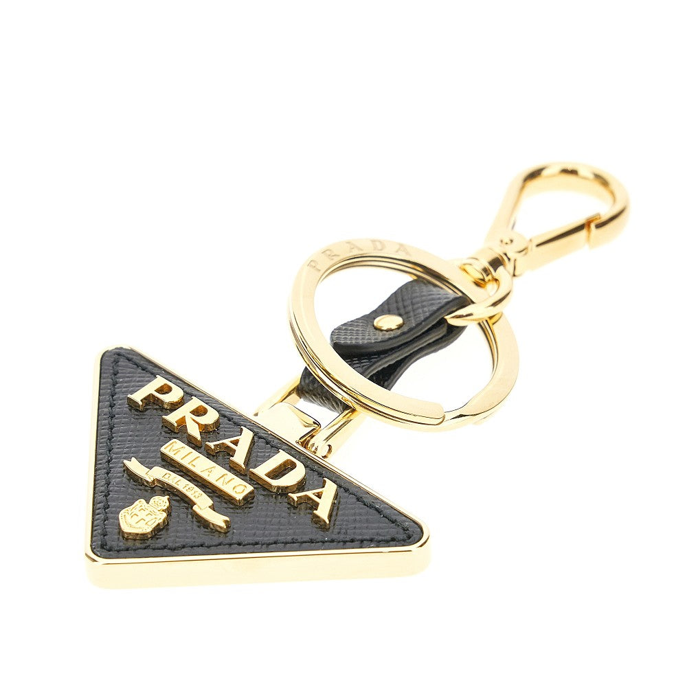 Saffiano leather logo key-ring