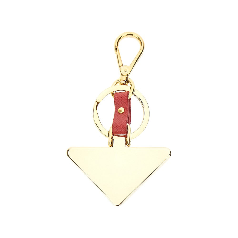 Saffiano leather logo key-ring