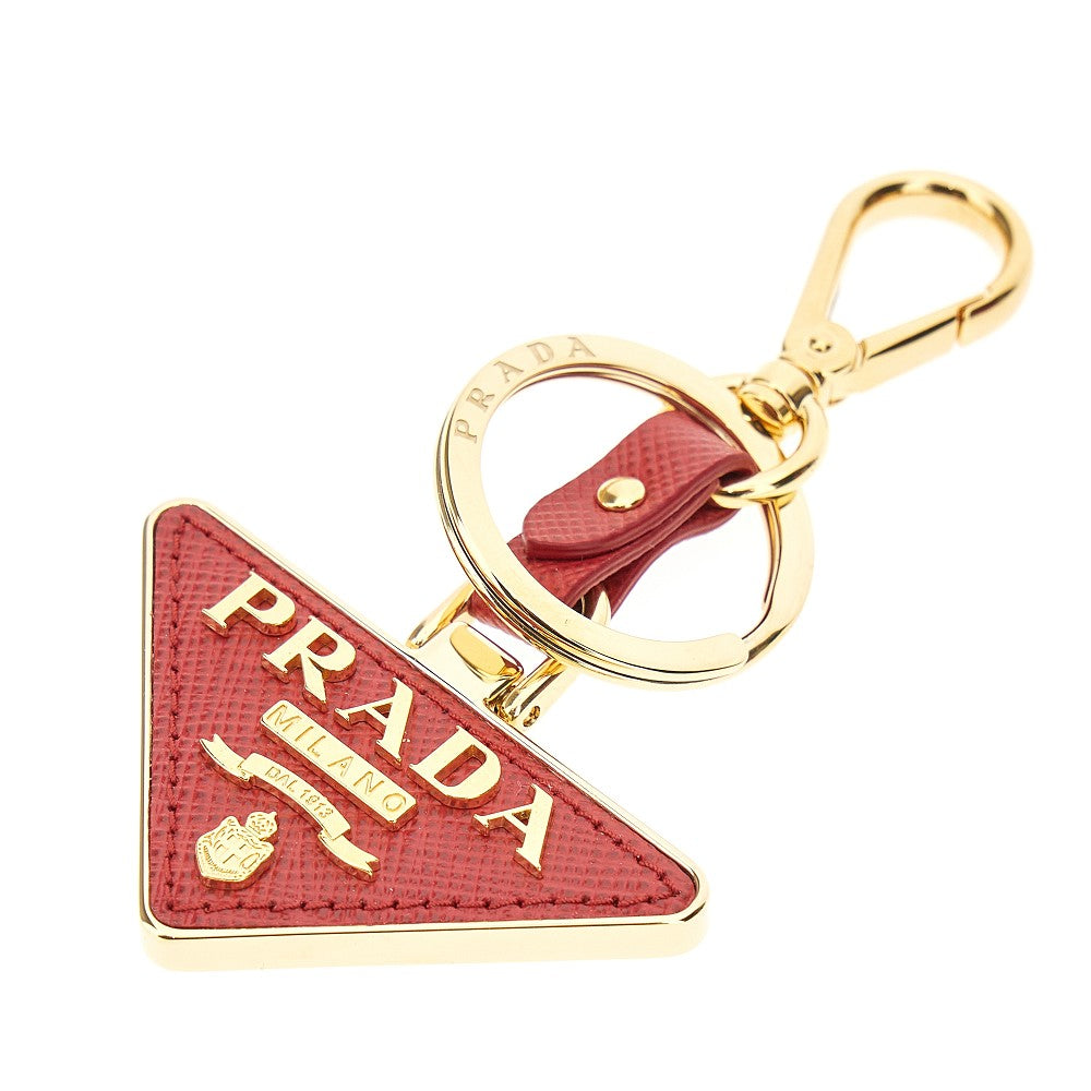 Saffiano leather logo key-ring