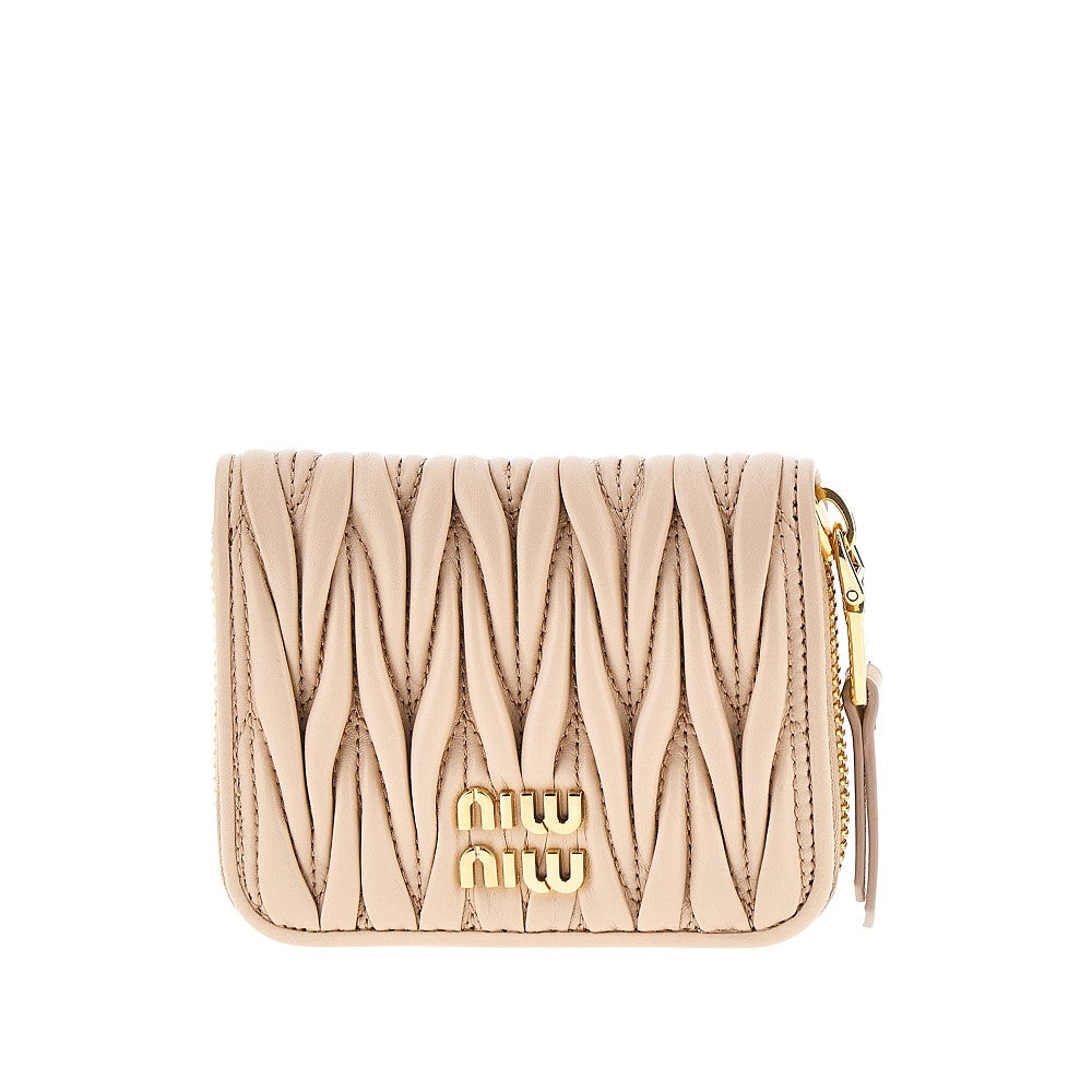 Matelassé nappa leather coin purse