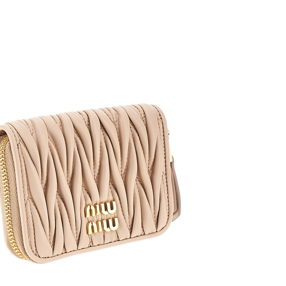 Matelassé nappa leather coin purse