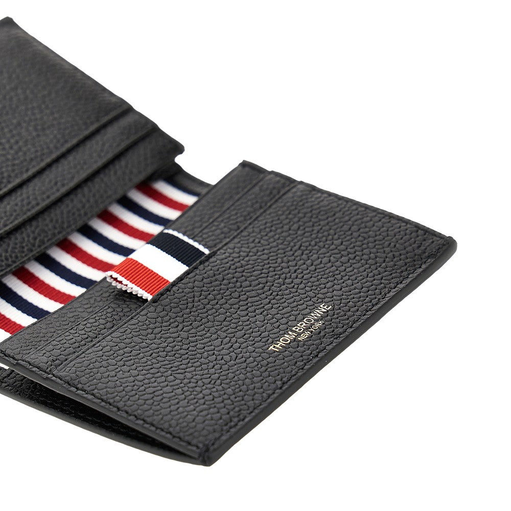 Grained leather bi-fold wallet