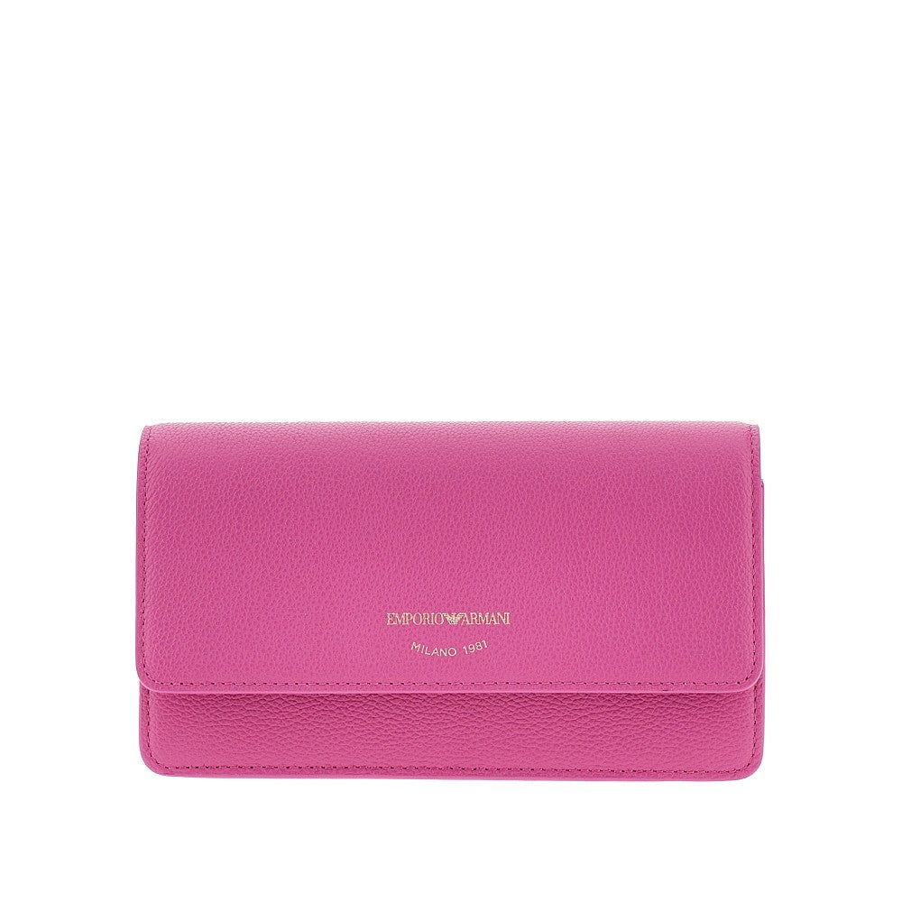 Clutch in pelle granata con catena