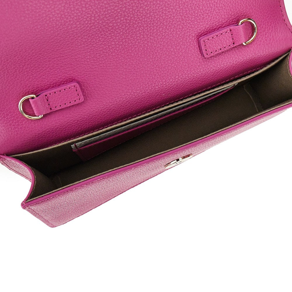 Clutch in pelle granata con catena