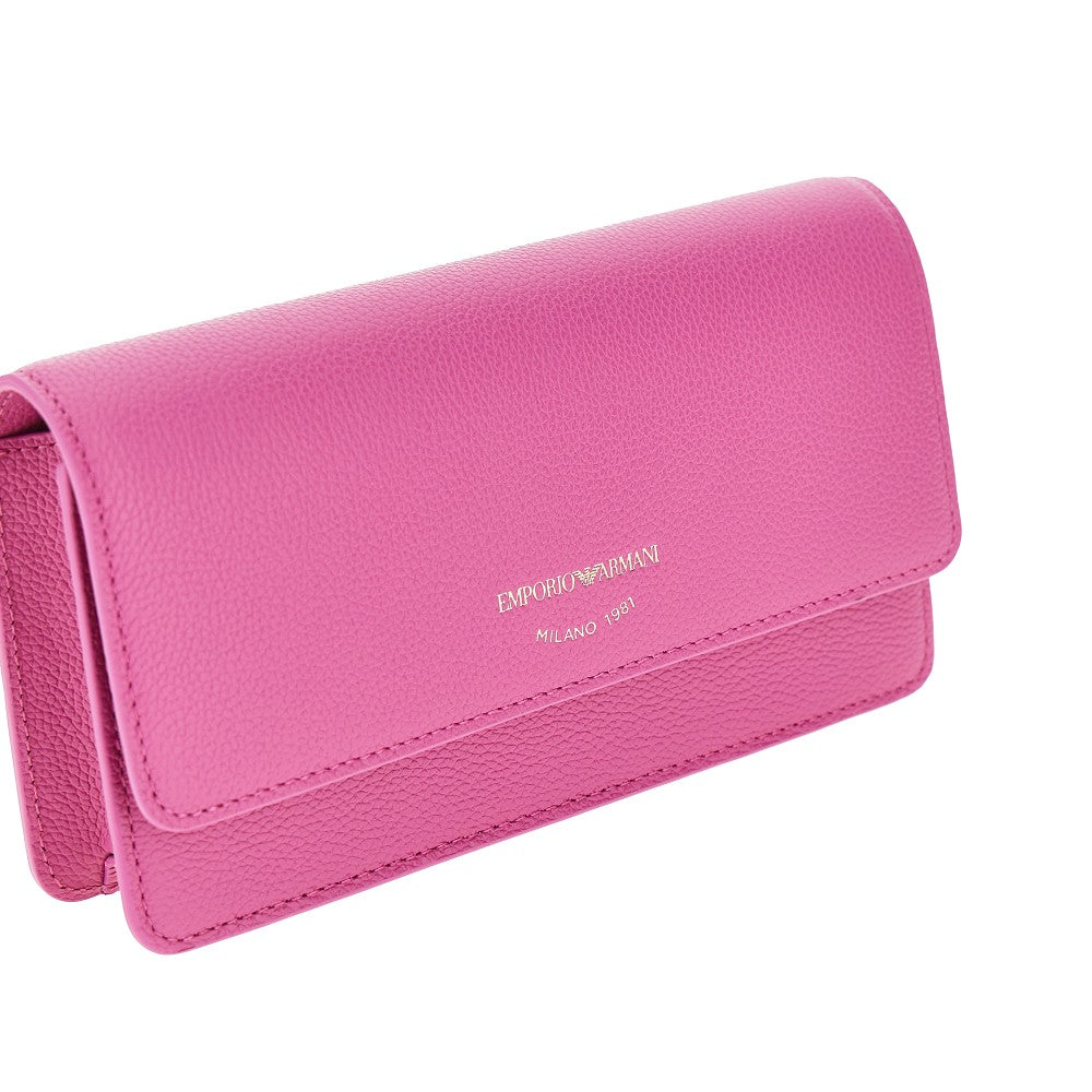 Clutch in pelle granata con catena
