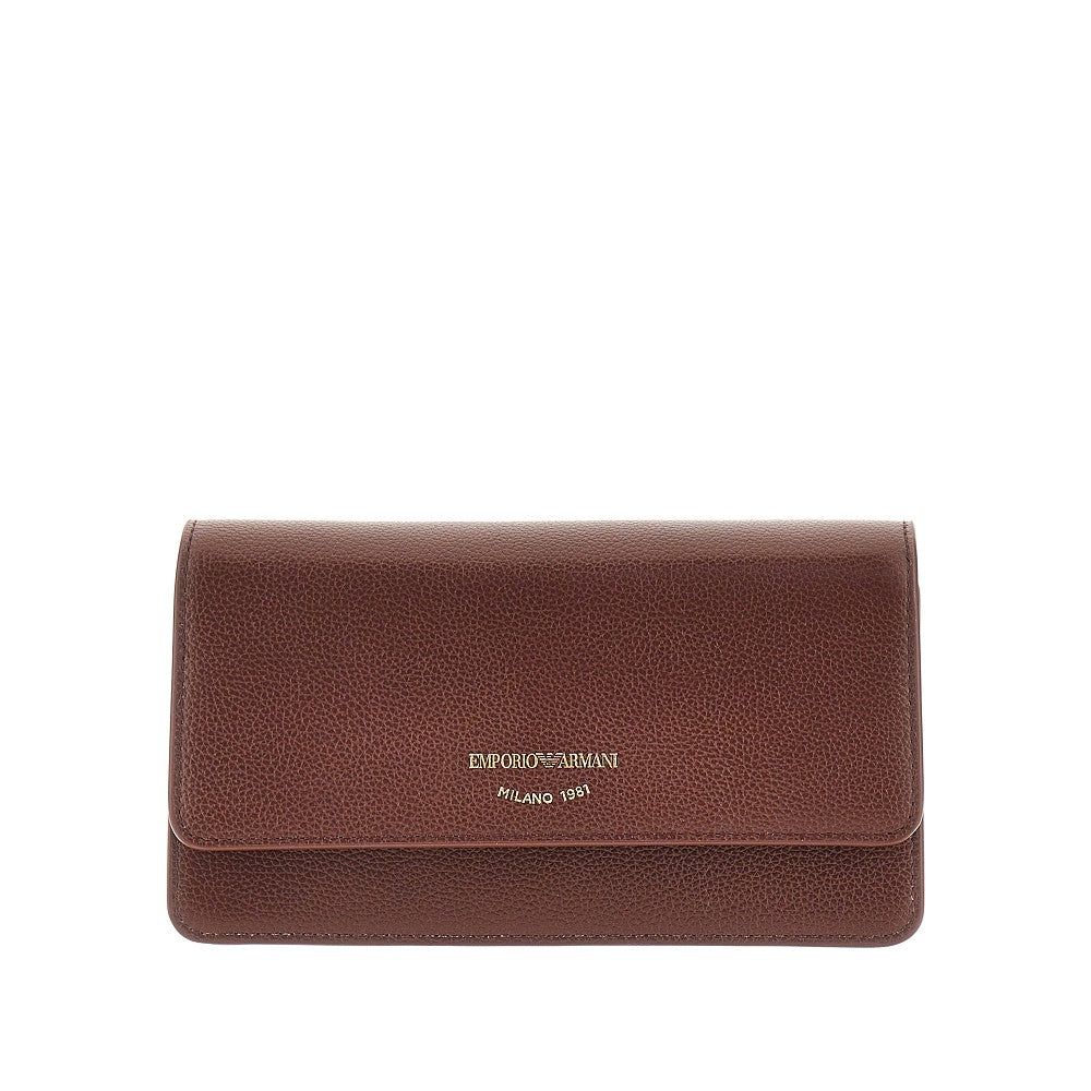 Clutch in pelle granata con catena