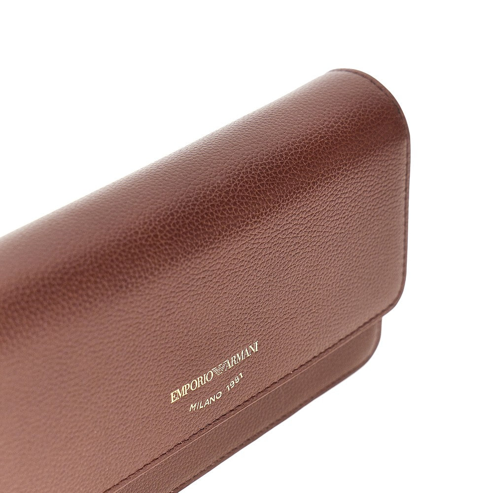 Clutch in pelle granata con catena