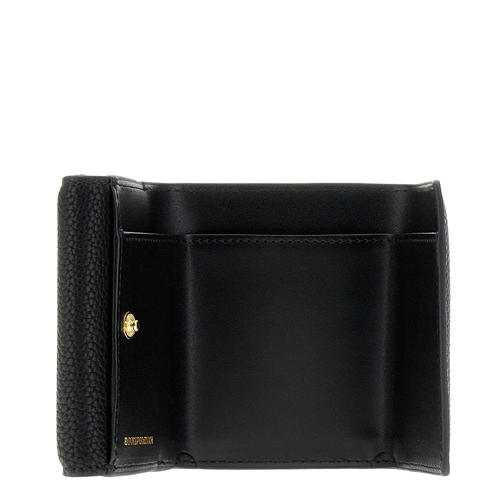 Faux leather tri-fold mini wallet