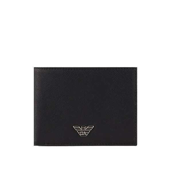 Saffiano faux leather bi-fold wallet