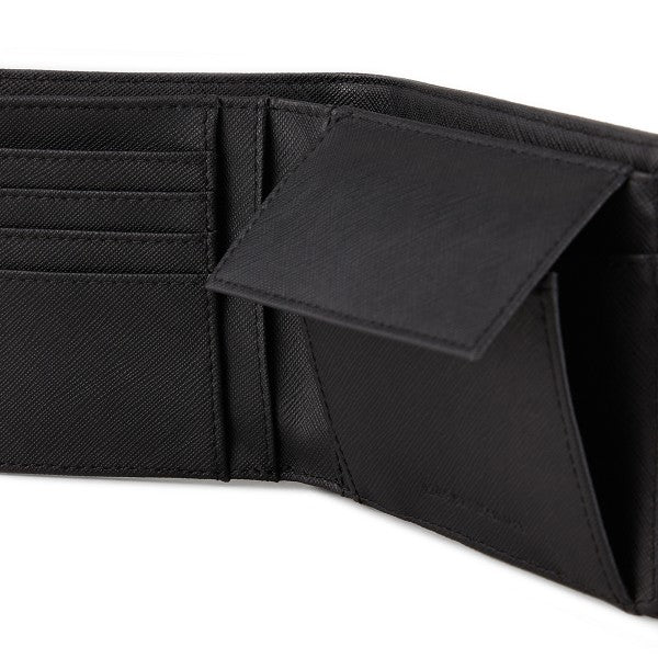 Saffiano faux leather bi-fold wallet