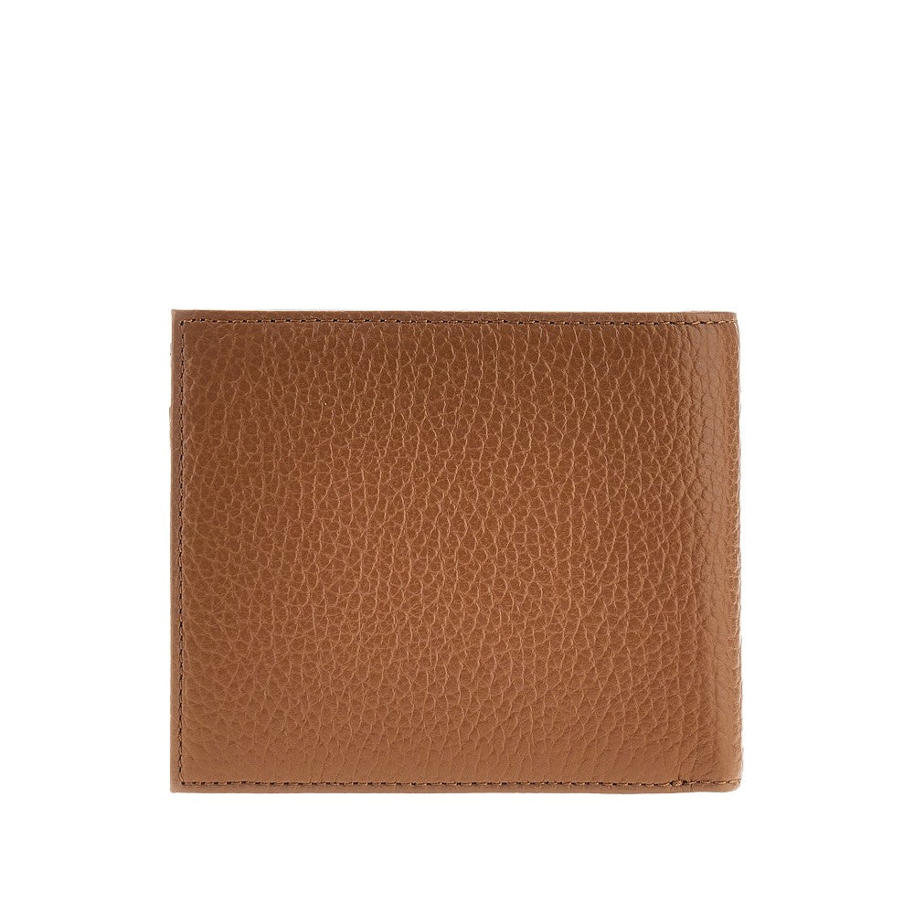 Grained leather bi-fold wallet