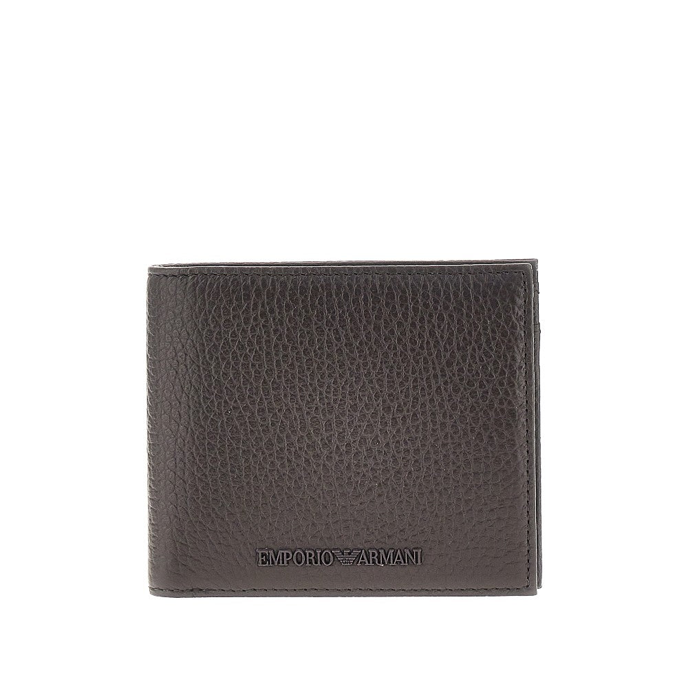 Grained leather bi-fold wallet