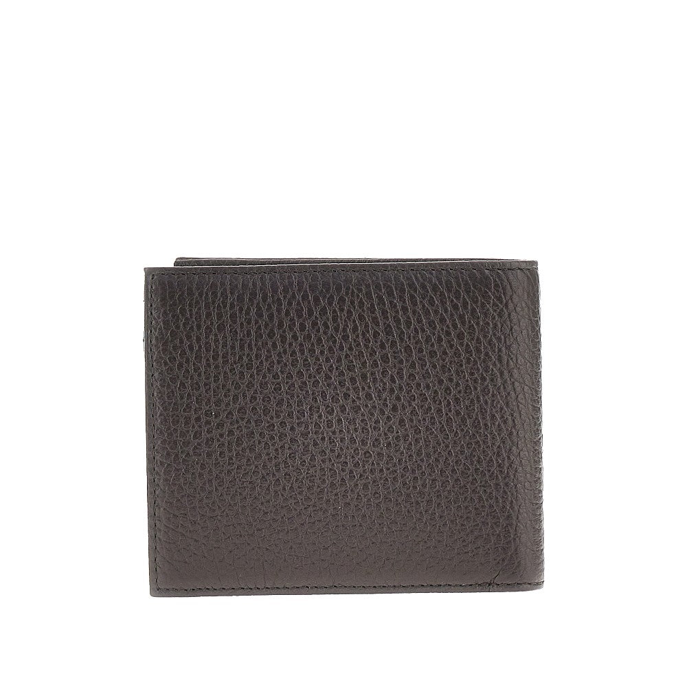 Grained leather bi-fold wallet
