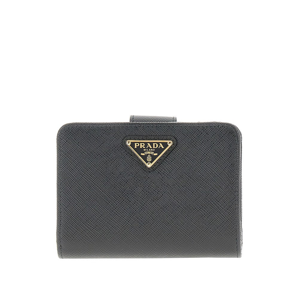 Saffiano leather small wallet with zip