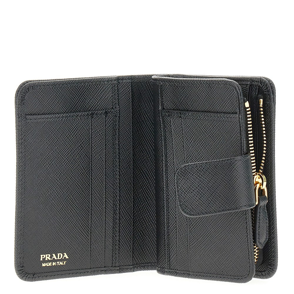 Saffiano leather small wallet with zip