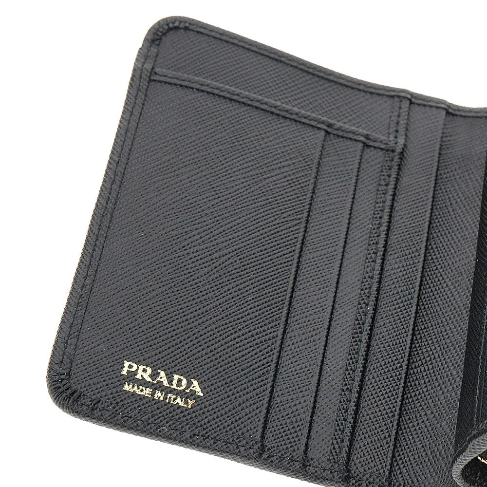 Saffiano leather small wallet with zip