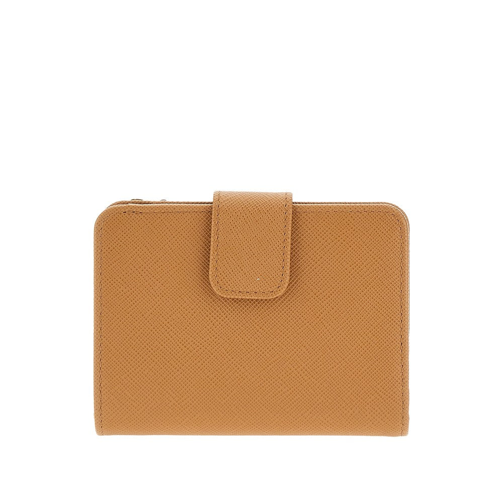 Saffiano leather small wallet with zip