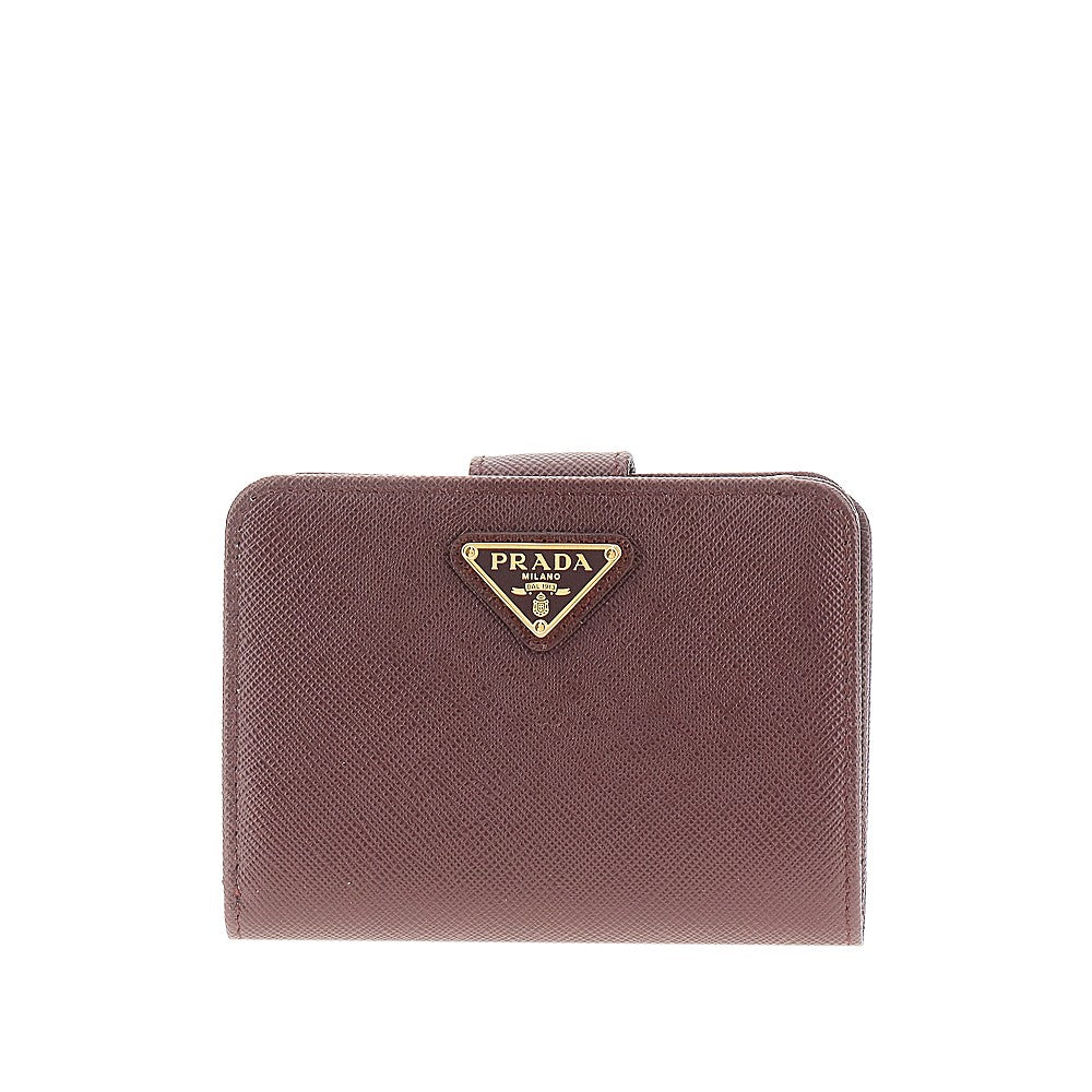 Saffiano leather small wallet with zip