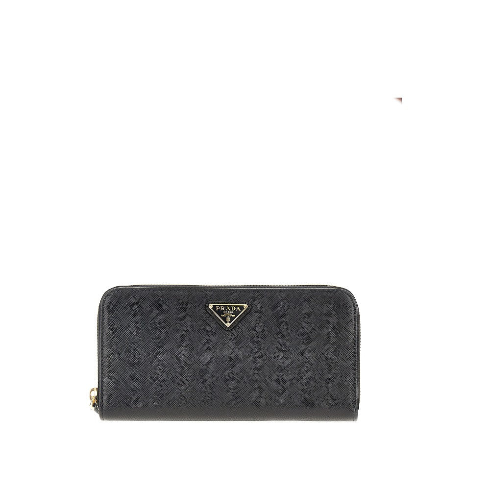 Portafoglio zip-around in pelle Saffiano