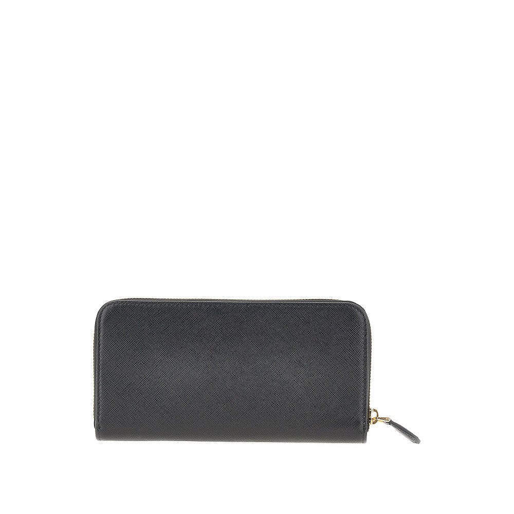 Portafoglio zip-around in pelle Saffiano