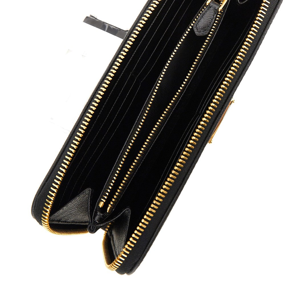 Portafoglio zip-around in pelle Saffiano