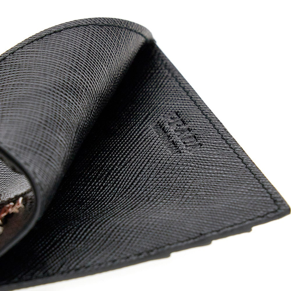Portacarte in pelle Saffiano con logo
