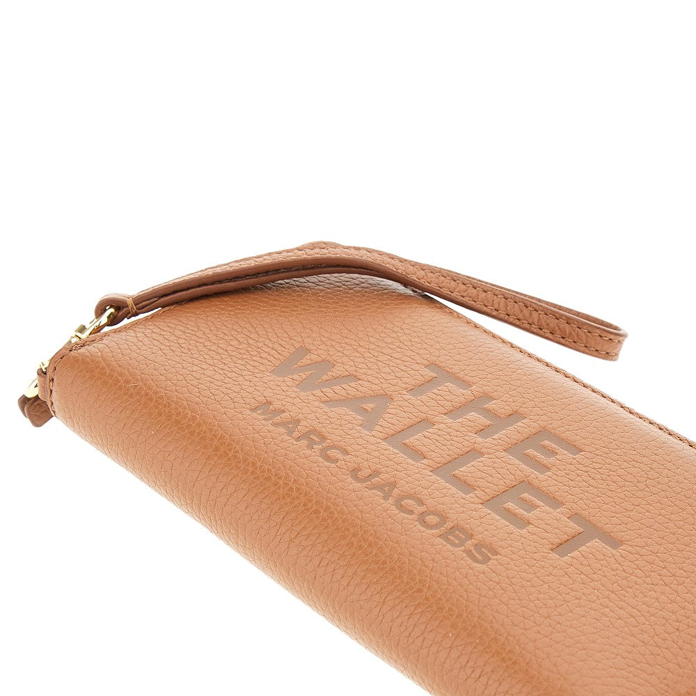 Portafoglio zip-around in pelle martellata