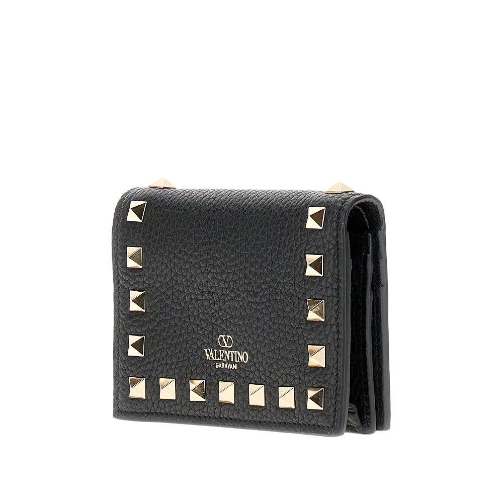 Portafoglio piccolo Rockstud in pelle