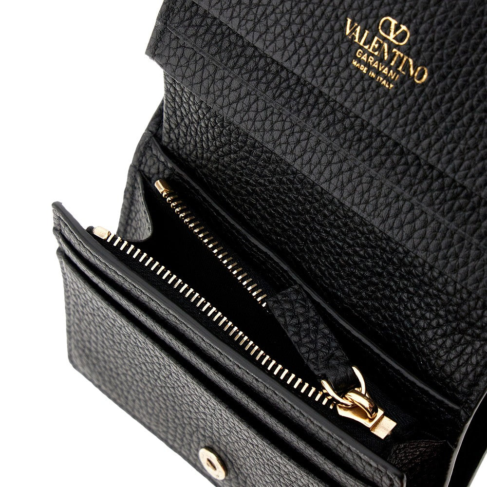 Portafoglio piccolo Rockstud in pelle