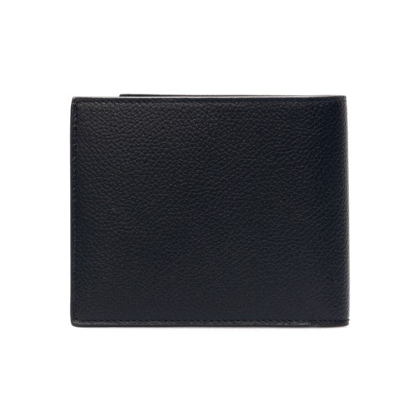 Grained leather bi-fold wallet