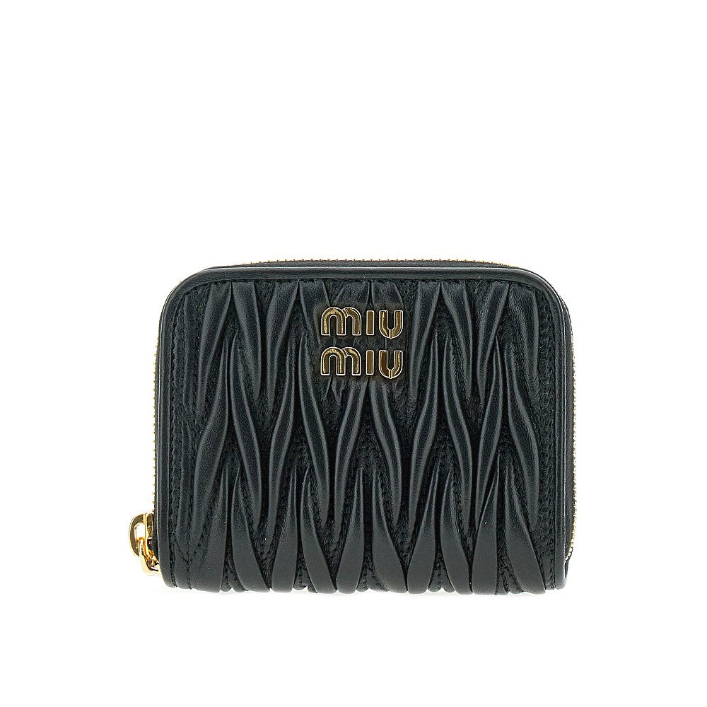 Matelassé nappa leather coin purse