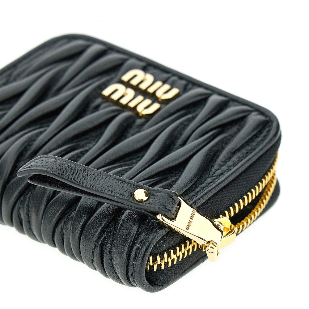 Matelassé nappa leather coin purse