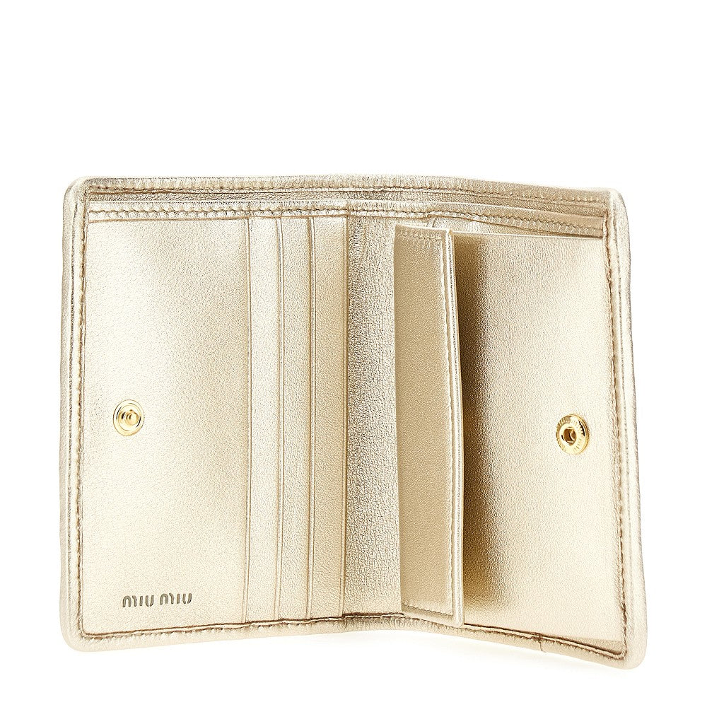 Matelassé nappa leather bi-fold wallet