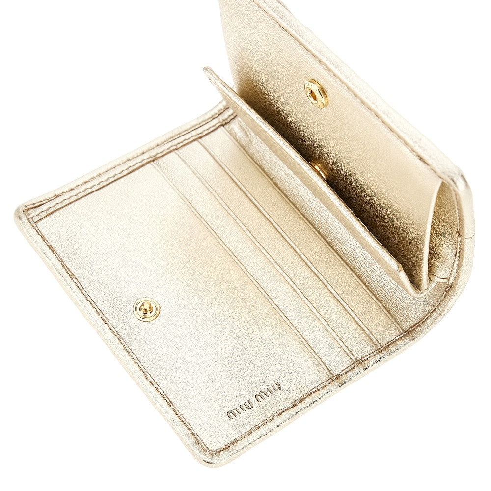 Matelassé nappa leather bi-fold wallet