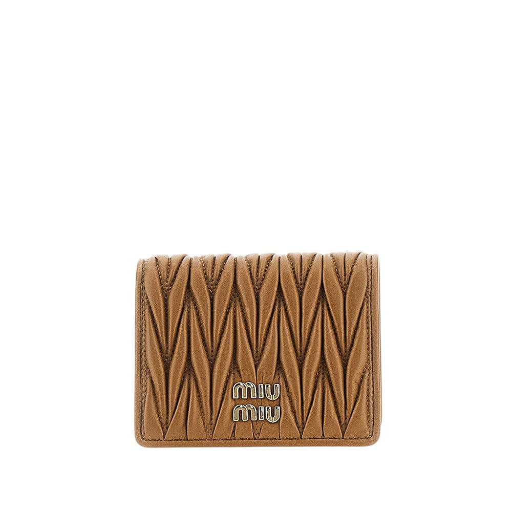 Matelassé nappa leather bi-fold wallet