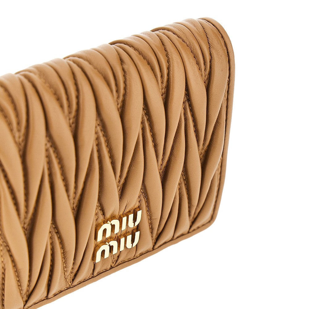 Matelassé nappa leather bi-fold wallet